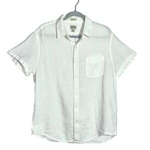J. Crew Linen Slim short-sleeve Baird‎ McNutt Irish linen man's shirt Large